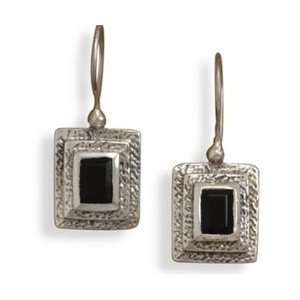  Oxidized Black Onyx Wire Earrings Jewelry