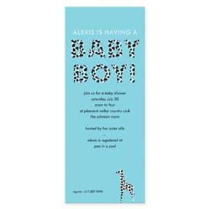  Black/White Giraffe Baby Shower Invitation Baby