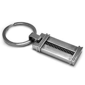  Titanium Key Ring with Single Black Cable Jewelry