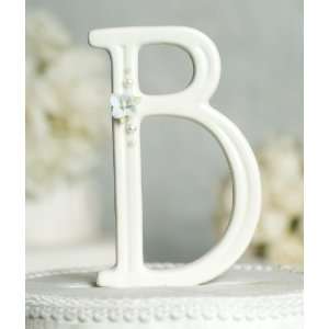  Wedding Cake Topper Initial with Pearl Accents