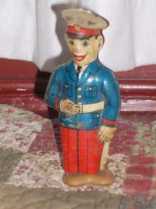 Vintage WIND UP TIN MARINE J. Chein / soldier antique toy USMC united 
