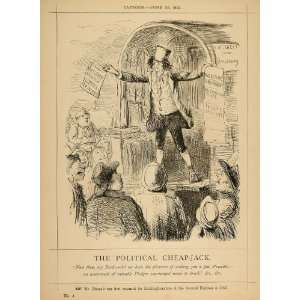   Punch Cartoon Disraeli Buckinghamshire Vote   Original Halftone Print