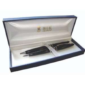  Bill Blass Calais Black and Chrome Pen and .9mm Pencil Set 
