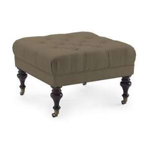   Leg with Tufted Top, Mohair, Mink, Polished Nickel
