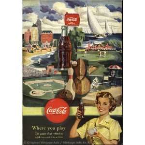  1950 Coke Where you play Sports Vintage Ad