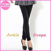   Fashion Black Ankle Drape Funky Leggings Tights Pants SizeS/M or M/L