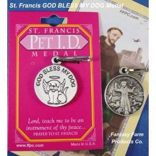 St. Francis GOD BLESS MY DOG Pet Medal & Prayer Card from Fantasy Farm 