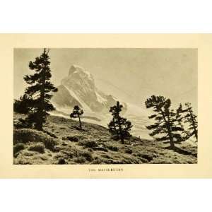   Mountain Landscape Summit   Original Halftone Print