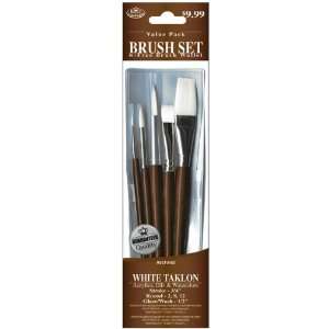  Brush Set Value Pack White Taklon 5/Pkg