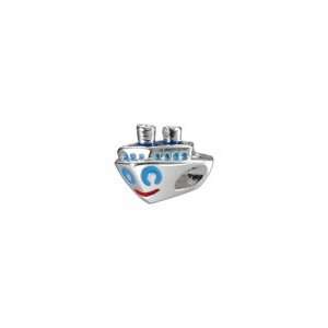   Bacio Italian Enamel Bead Junior Ocean Blue Smile Boat Charm Jewelry