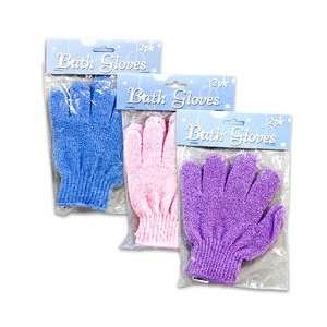   Exfoliating Gloves SPA Body One Pair assorted Colors Pink Blue Purple