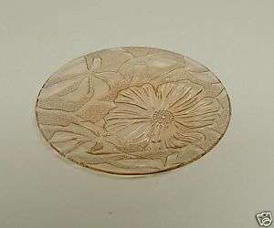KIG Indonesia Glass PLATE 7 Pink Rose Textured MINT  