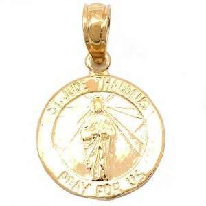  St. Jude Thaddeus Charm 14k Gold 11.5mm Jewelry