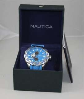 NAUTICA N15579G Mens BFD 100 Multifunction Blue Resin Blue Dial Watch 