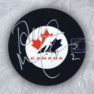  AL MACINNIS Team Canada 02 Olympics SIGNED Puck Sports 