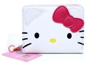 Sanrio Hello Kitty Face Wallet w/Pink Bow Bi Fold  