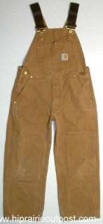 Carhartt YYR01 Cotton Duck Bib Overall Pants Kids Boys Size Medium 8 