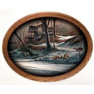   Changing Seasons Winter Collage Oval by Terry Redlin