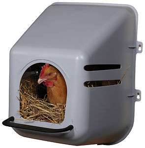 LARGE WALL MOUNT NESTING NEST BOX WITH PERCH FOR CHICKEN COOP HEN 