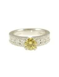 Gorgeous Fancy Yellow HTHP Diamond ring in 18kt gold   Amazing Diamond 