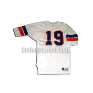  White No. 19 Game Used Boise State Russell Football Jersey 