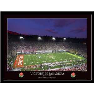 Victory in Pasadena Framed Rose Bowl Poster  Sports 