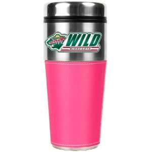  Minnesota Wild NHL 16oz Travel Tumbler with Pink Sleeve 