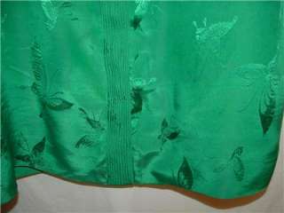 Vintage Lord & Taylor Teahouse green silk/rayon robe M  