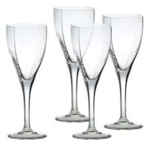  MIKASA PANACHE CRYSTAL WHITE WINE GLASSES SET OF 4 