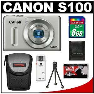 Canon PowerShot S100 Digital Camera (Silver) with 8GB Card 