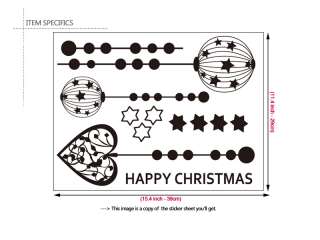 Christmas Balls Home Decor Art Wall Sticker Vinyl Decal  