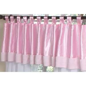  Pink Chenille And Satin Girls Tab top Window Valance Baby