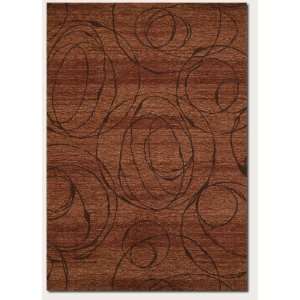   Runner Area Rug Abstract Floral Design in Rust Color