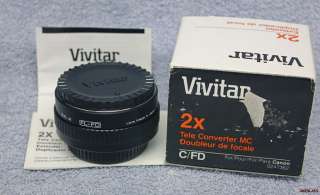 Vivitar MC 2X Tele Converter for Canon FL FD new in box  