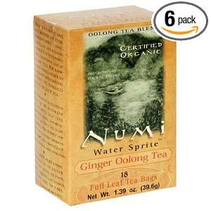Numi Tea Water Sprite, Ginger Oolong, Tea Bags, 18 Count Boxes (Pack 