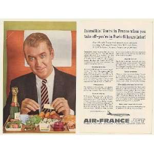  1960 Jimmy Stewart Air France Airlines Jet 2 Page Print Ad 