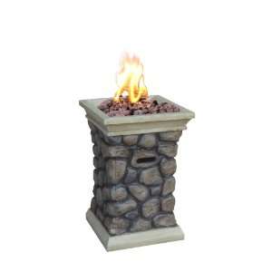   Ridge 20 Pound Gas Firebowl with Lava Rock Patio, Lawn & Garden
