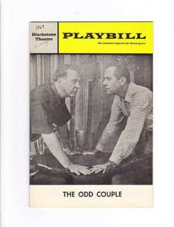 1967 CHICAGO BLACKSTONE THEATRE PLAYBILLTHE ODD COUPLE  