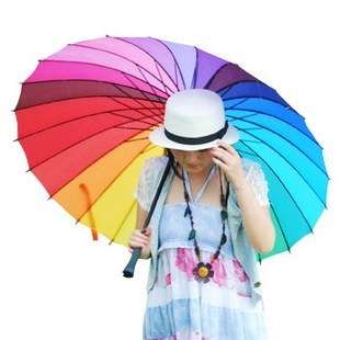 Parasol Rainbow Umbrella 24 Colors sun UV waterproof  