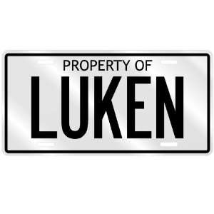  PROPERTY OF LUKEN LICENSE PLATE SING NAME