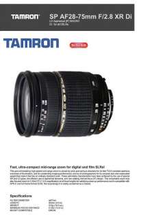 Tamron SP AF 28 75mm f/2.8 f2.8 XR Di LD for Nikon 725211097051  
