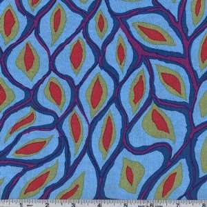  45 Wide Brandon Mably Spring Scales Blue Fabric By The 