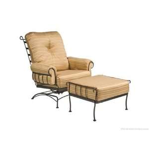   Iron Cushion Arm Spring Patio Lounge Chair Textured Black Finish