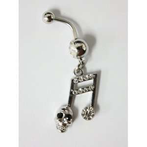    Cubic Zirconia Rock Music Note Belly Ring   Navel Ring Jewelry