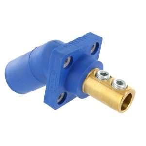   , Male, Panel Receptacle, Cam Type, 45 Degree, Blue