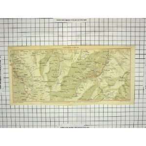    Antique Map Environs Arosa Churwalden Maran