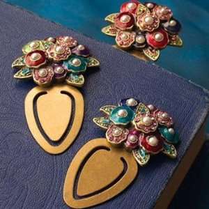  Peacock Colors Jeweled Bookmarks