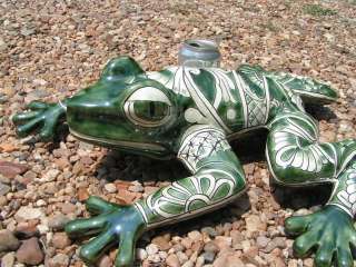 Large Mexican Hand Painted Talavera Pottery Frog Toad Signed  