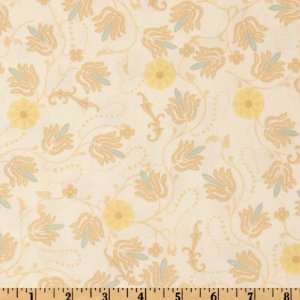   Riviera Blooms Cream/Tan Fabric By The Yard Arts, Crafts & Sewing