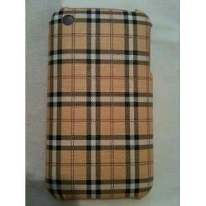  Textured Canvas Plaid Pattern Hardshell Case for iPhone 3g 